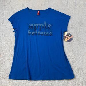 NWT Apple Bottoms Rhinestone Logo Tee – Y2K Blue Bling Top